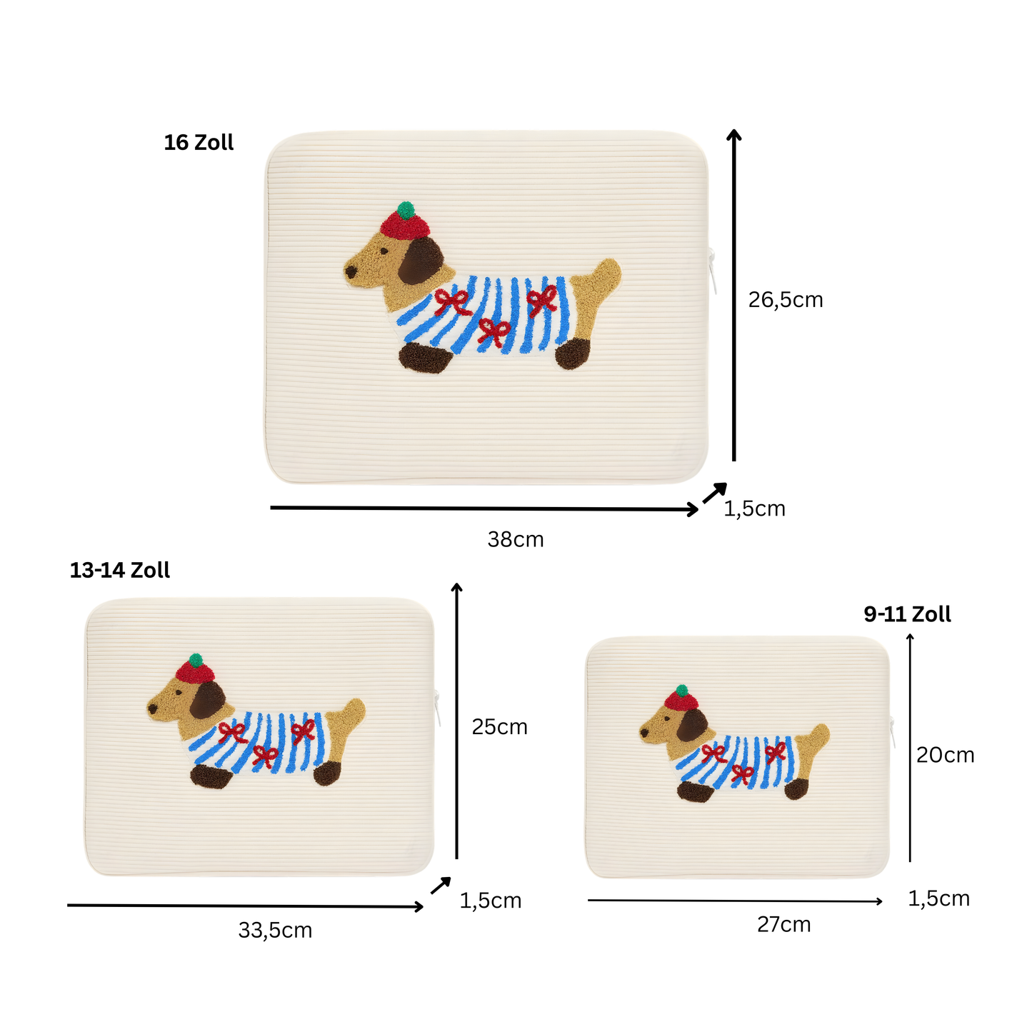 Dackel Laptop Ipad Hülle